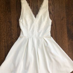 White fit and flare dress